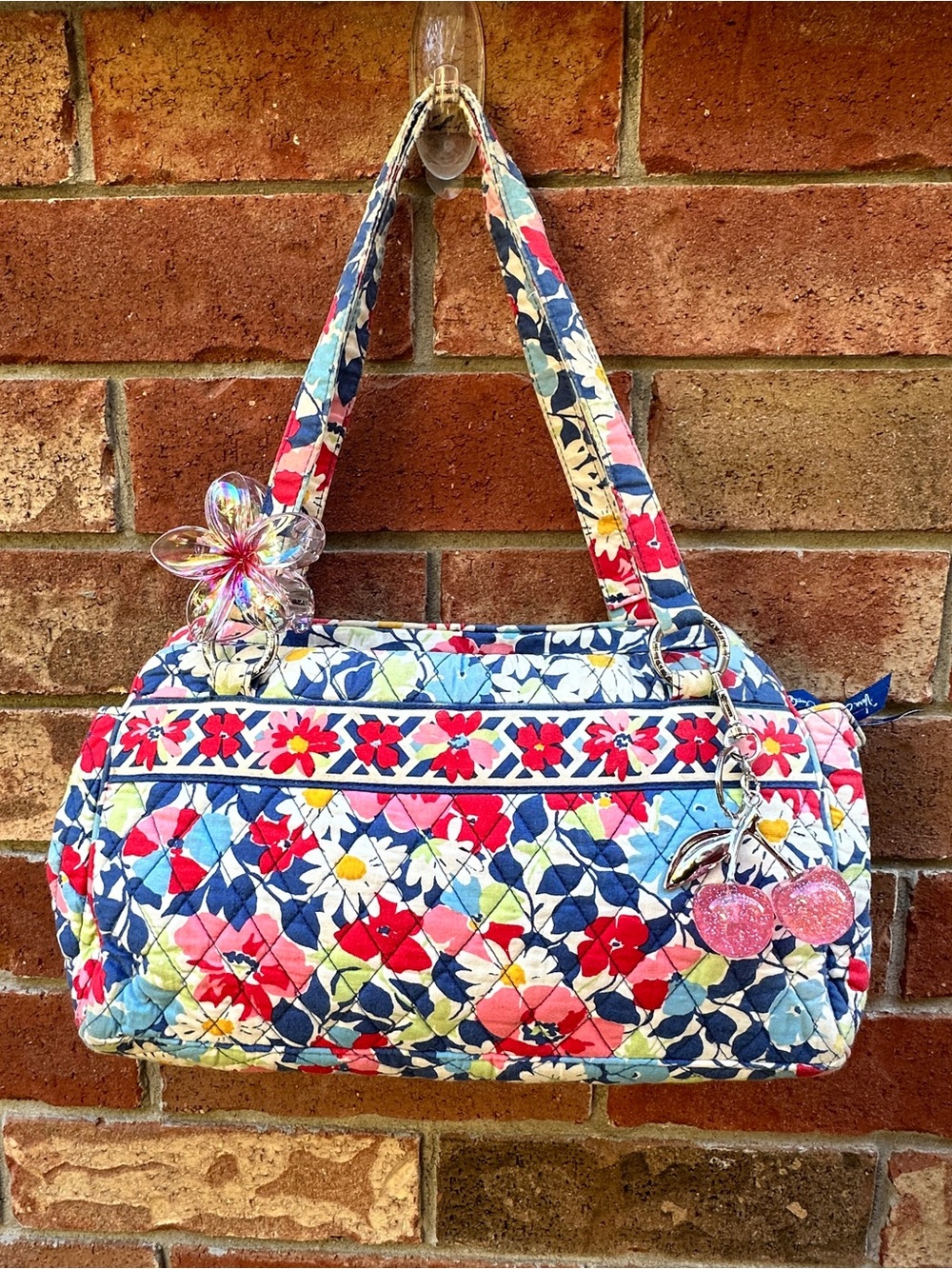 Vera Bradley Summer Cottage Bowler Satchel Retired Floral Quilted Bag *AS IS*